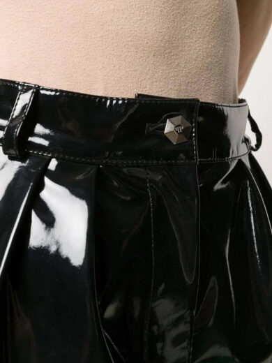 black leather shorts new look 2