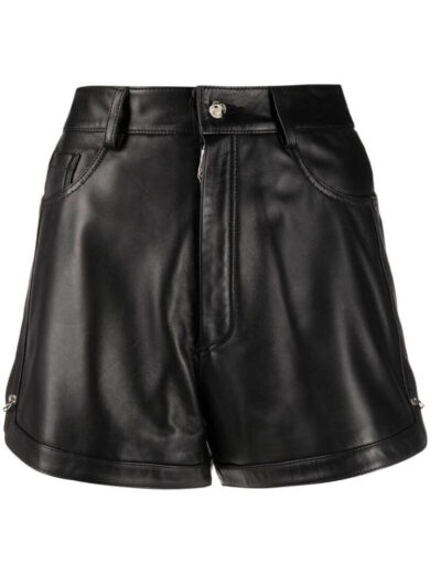 black paperbag leather shorts 1