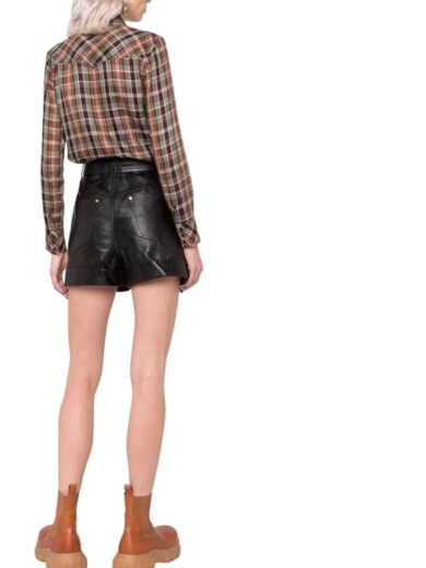 black leather shorts womens 2