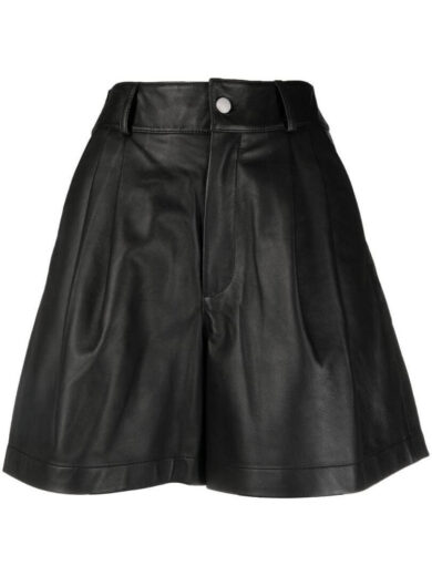 black pu leather shorts 1