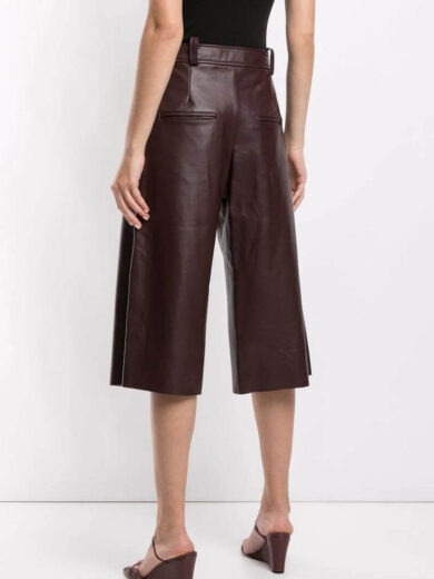 leather knee length shorts 4