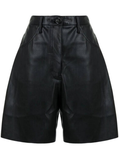 leather shorts black 1