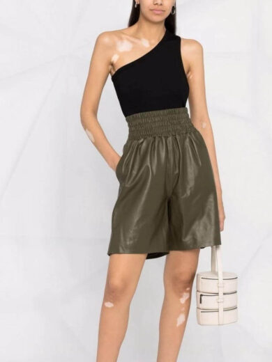 faux leather high waisted shorts 3