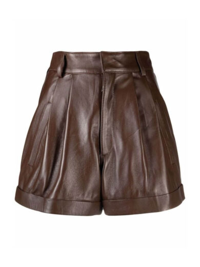 dark brown leather shorts 1