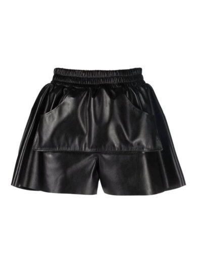 black leather short shorts 1