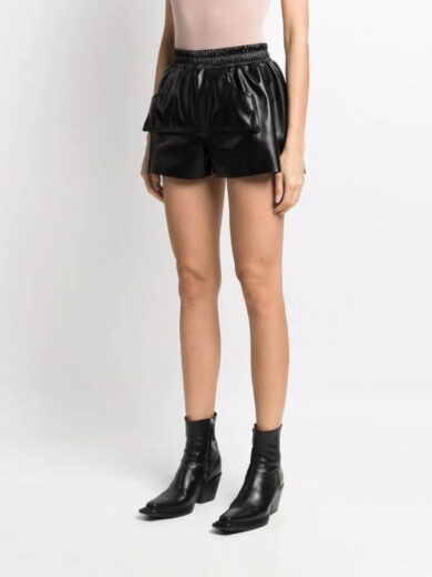 black leather short shorts 3