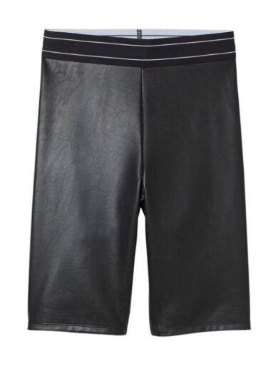 black leather cycle shorts