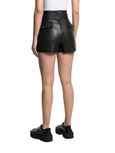 black leather paperbag shorts 4