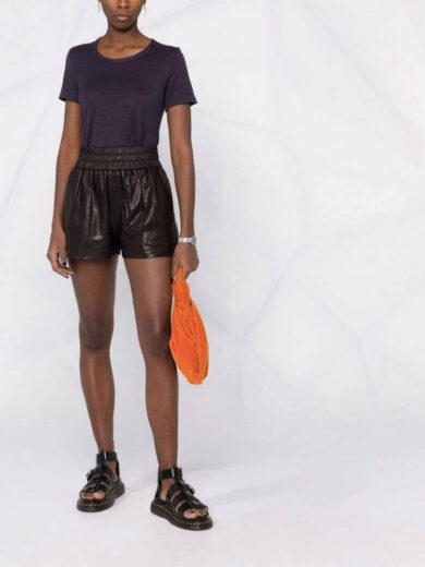 black leather shorts topshop