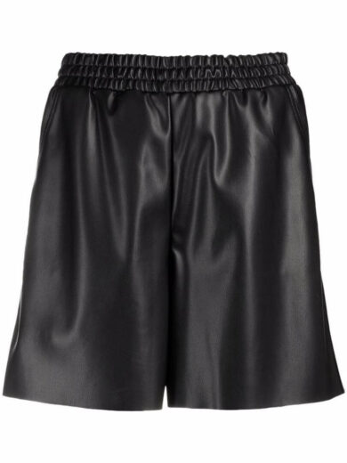 black leather bermuda shorts 1