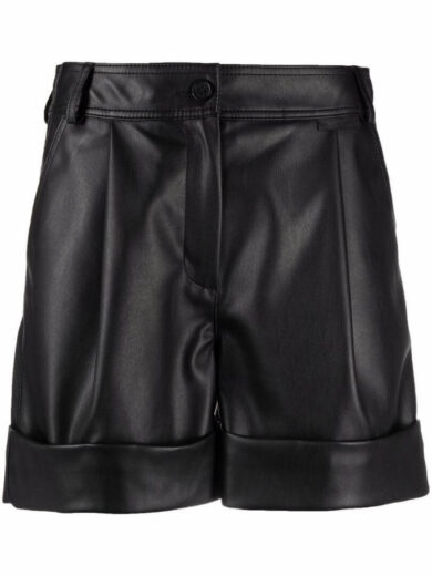 black leather hot pants shorts 1