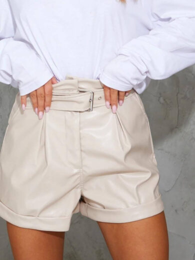 leather shorts white 2